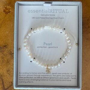 Pearl Bracelet with Gold Charm